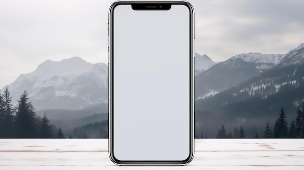Smart phone white screen is blank the background AI generated image