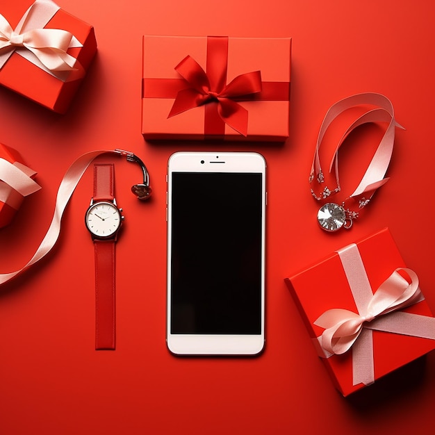 Smart phone with gift box and accessories