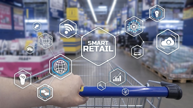 Smart retail 2021 and omni channel concept Shopping concept 2021