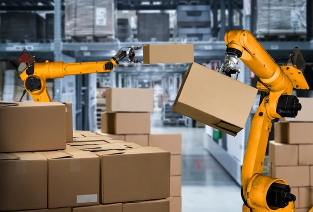 Smart robot arm system for innovative warehouse and factory digital technology