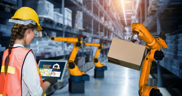 Smart robot arm systems for innovative warehouse and factory digital technology