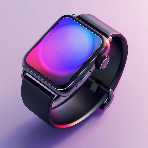 a smart watch with a black band that sayssmarton it