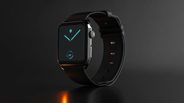 Photo a smart watch with a blue light on the face