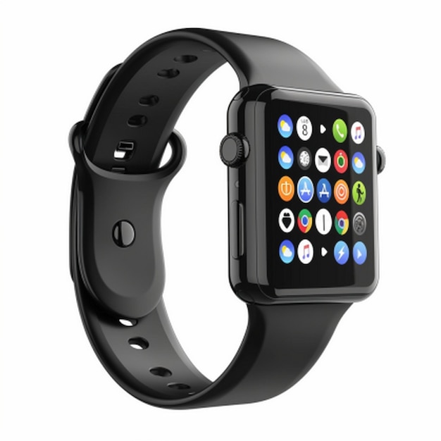 a smart watch with the word iphone on the screen