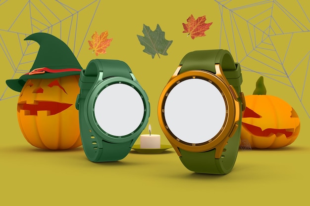 Smart Watches Classic Right Side In Halloween Themed Background