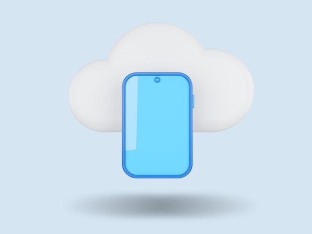 Smartphone Cloud Computing Concept 3D render illustration