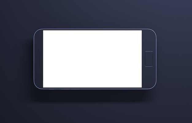 Smartphone mockup of mobile phone 3d render cellphone device on dark background