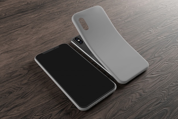 Smartphone Screen and Case - 3d rendering