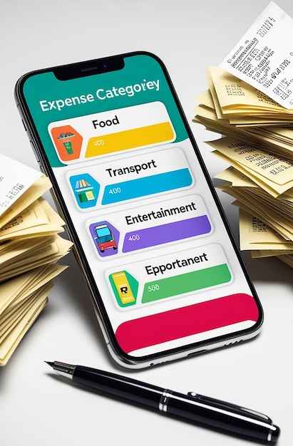 Smartphone screen spending categories