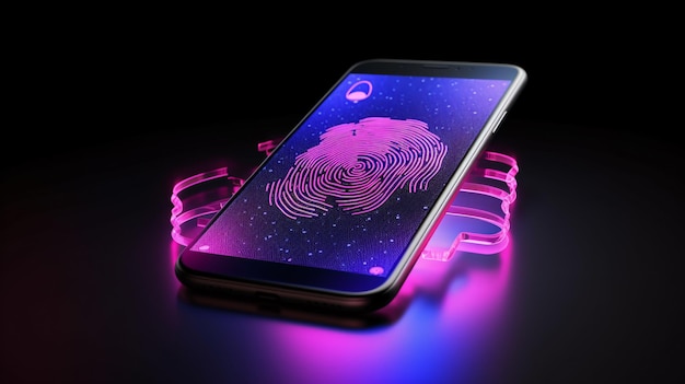 Smartphone screen touch fingerprint recognition concept