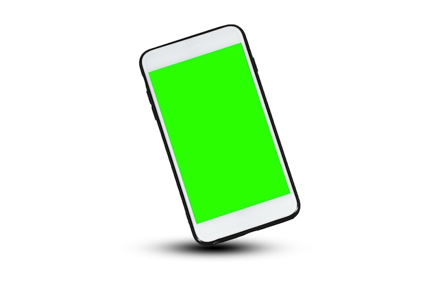 Smartphone on white background clipping path Mobile Smartphone on white background