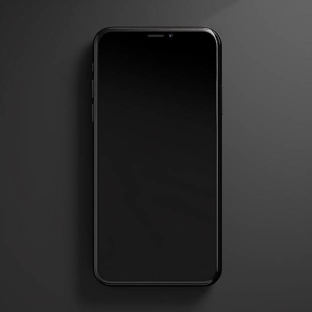 Photo smartphone with black screen on black background