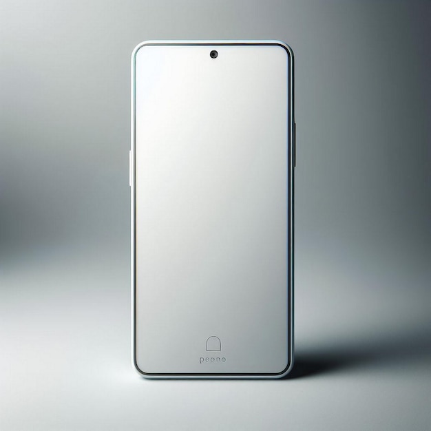 Smartphone with blank screen isolated on gray background