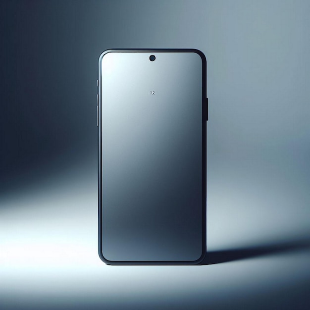 Smartphone with blank screen isolated on gray background