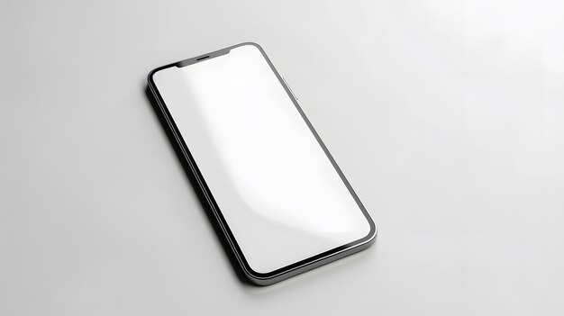 Smartphone with a blank screen on a white background Smartphone mockup closeup isola Generative AI