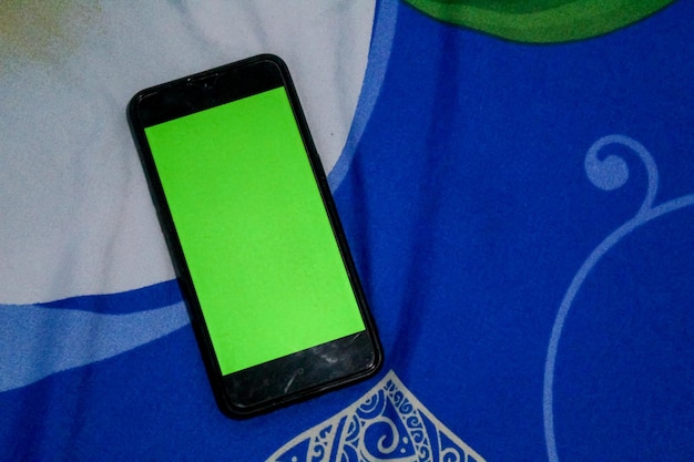 Smartphone with chroma key green screen