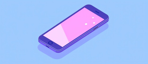 Smartphone with colorful screen on a plain background 3d rendering