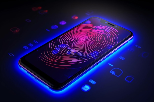 Smartphone with fingerprint sensor on the screen