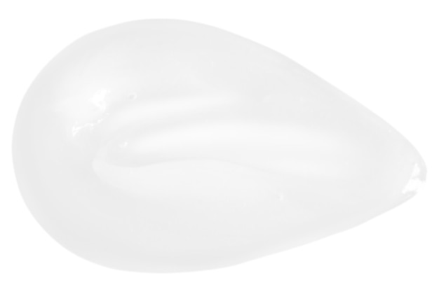 A smear of greasy cream on a white background