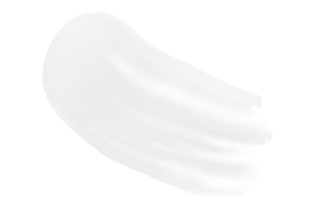 A smear of greasy cream on a white background