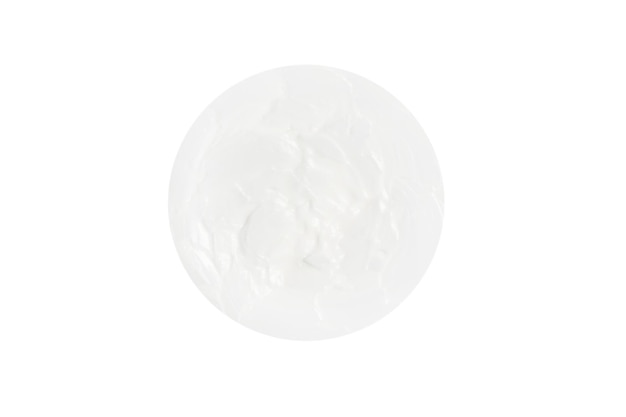 A smear of white cream cream mask creamy cream texture cosmetic Isolated on white background