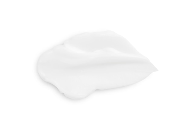 A smear of white cream on a white background