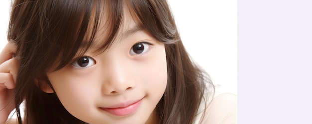 Smile fresh face of asian girl. AI Generated illustration.