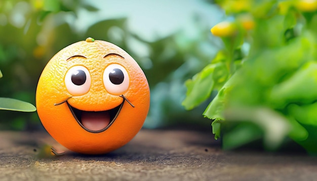 A Smiley Cute Orange in A Garden World Smile Day