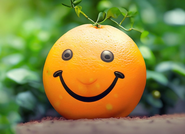 A Smiley Cute Orange in A Garden World Smile Day