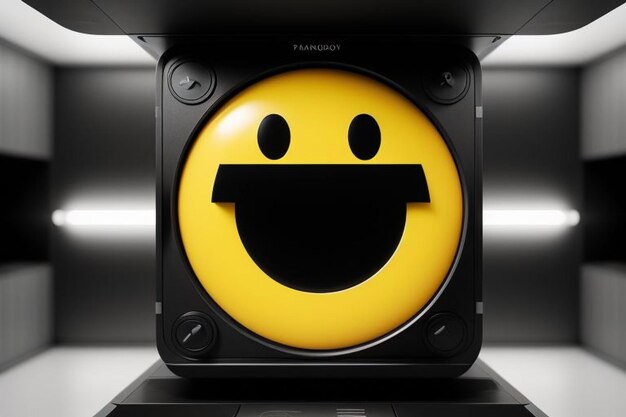 Smiley face emoji icon vector Yellow smiling symbol Smile sign