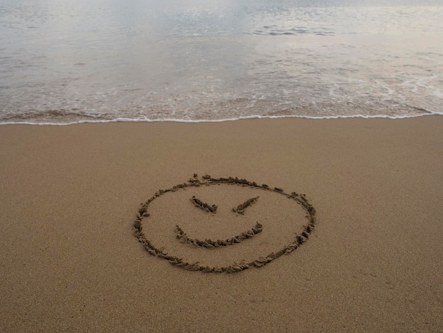 Smiley face on sand