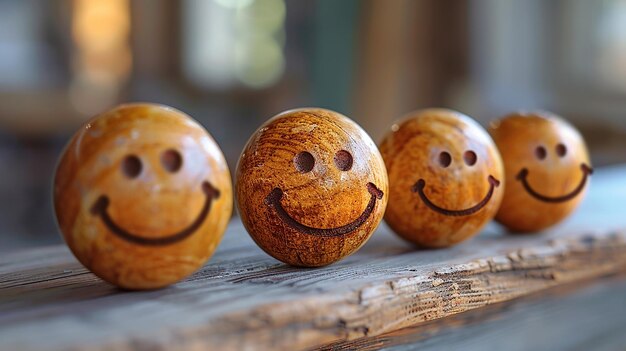 Photo smiley faces expressing joyful moments