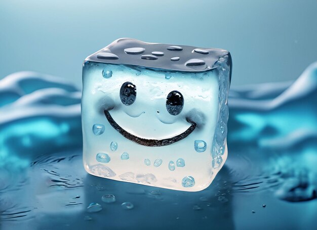 Smiley Ice Cube On A Water World Smile Day