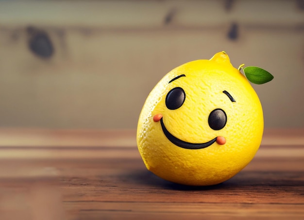 A Smiley Lemon On A Wooden Table World Smile Day