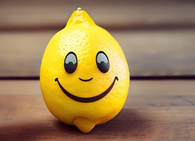 A Smiley Lemon On A Wooden Table World Smile Day