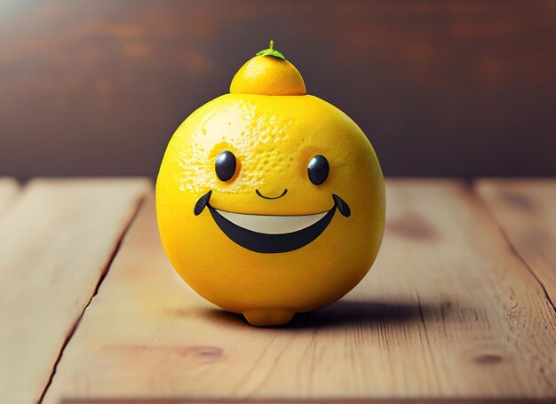 A Smiley Lemon On A Wooden Table World Smile Day