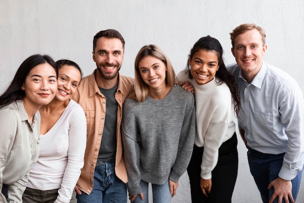 Smiley people attending a group therapy session