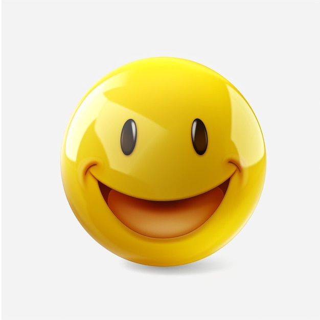 Smiley realistic yellow emoticon Emoticon vector illustration