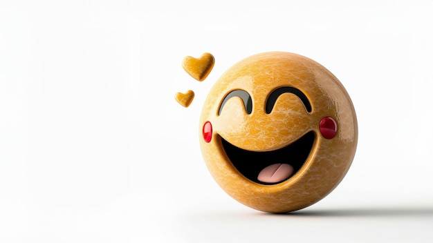 Photo smiling 3d emoji with heartshaped eyes perfect for expressing love joy and happiness messages