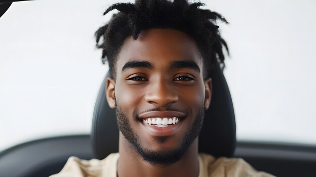 the smiling african american man embodies success as he proudly drives his new isolated on white