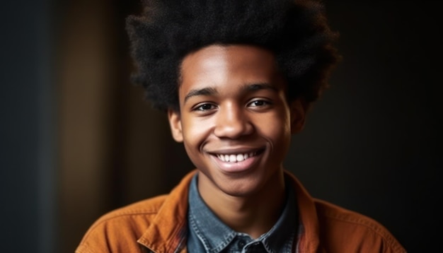 Smiling afro american man looking at camera