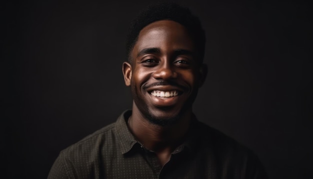 Smiling afro american man looking at camera