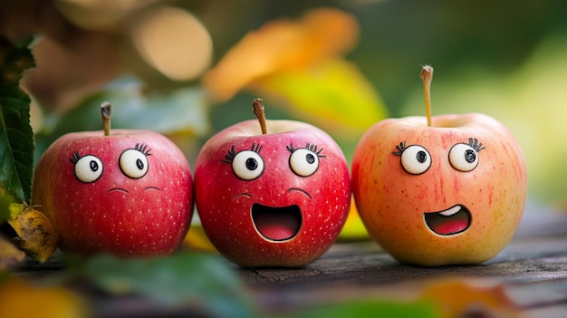 Photo smiling apple a juicy and cheerful fruit fresh and healthy red and green on colourfull background