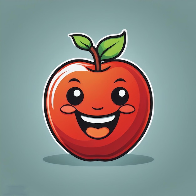 a smiling apple with a smiling face and a smile on it