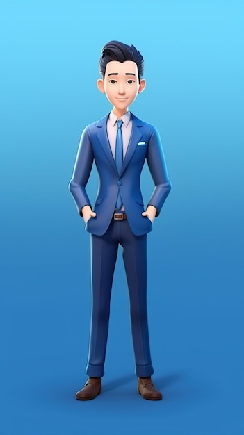 Smiling asian businessman character AI Generated