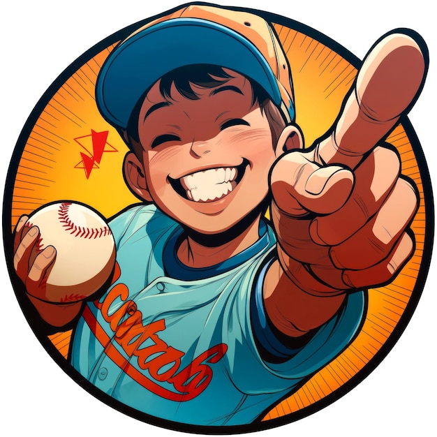 Smiling Baseball Player Pointing Towards the Viewer