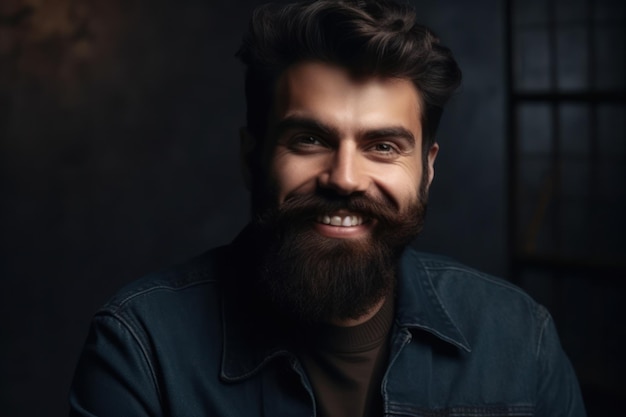 Smiling bearded man looking at camera