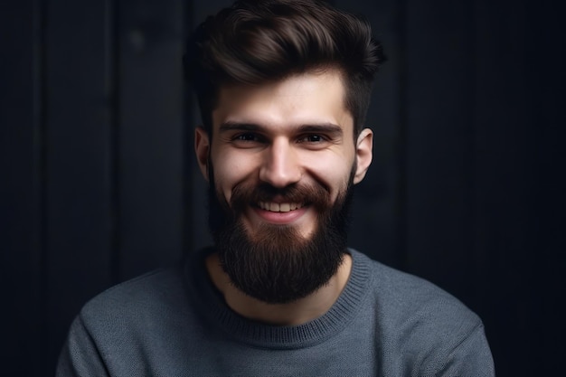 Smiling bearded man looking at camera