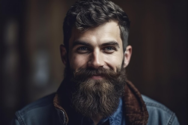 Smiling bearded man looking at camera