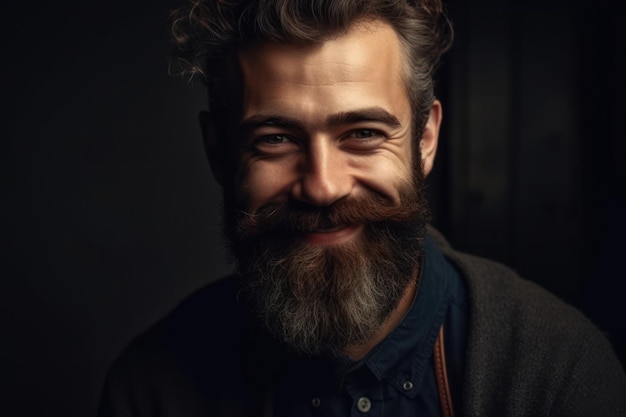 Smiling bearded man looking at camera